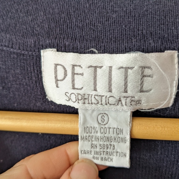 Vintage navy blue embroidered cardigan - Picture 2 of 5